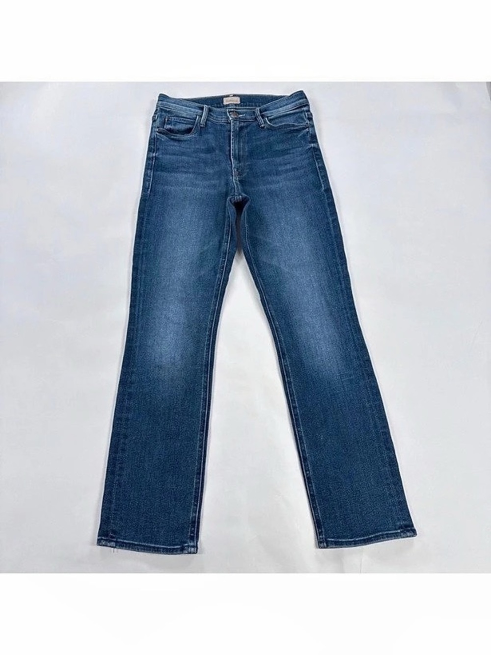 MOTHER The Mid Rise Dazzler Ankle Straight Leg Blue Jeans Waist 27